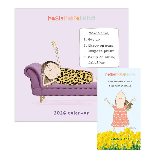 Portico Designs 2026 Rosie Made A Thing Square Wall Calendar & Slim